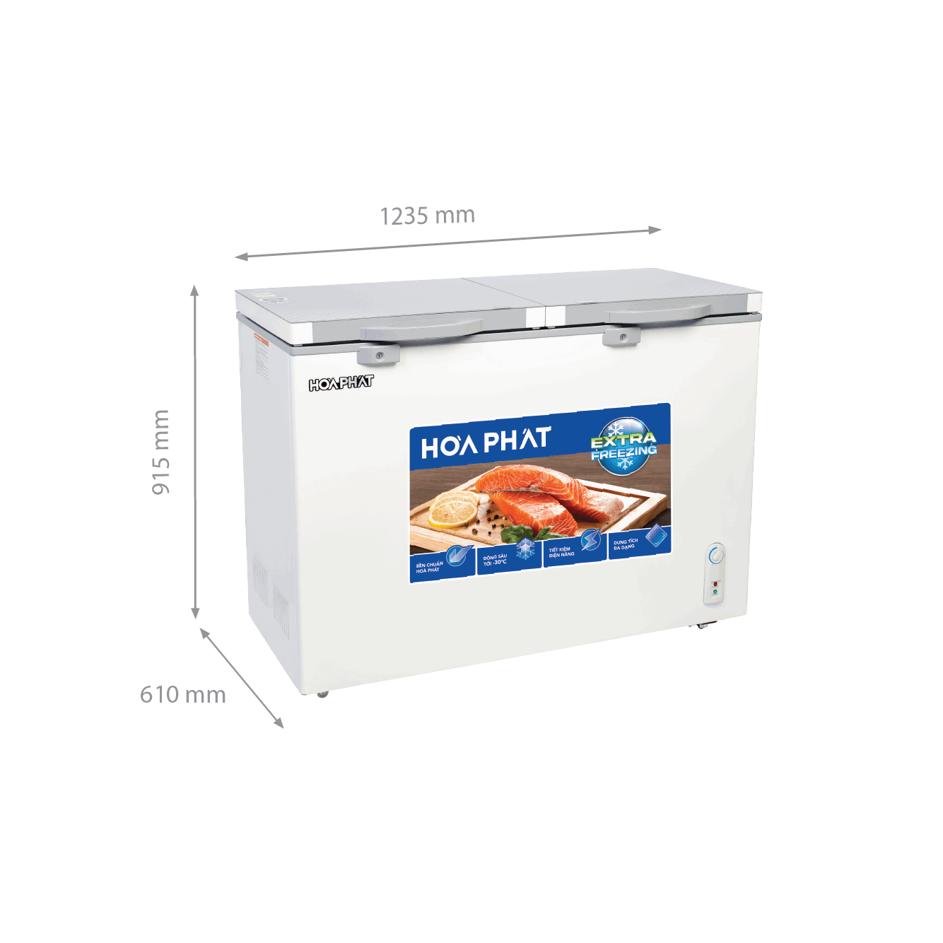 Tủ đông 2 ngăn đông mát Hòa Phát 245L HPF- BD6245.T1